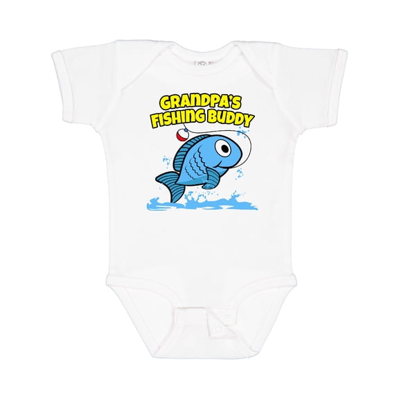 Inktastic Grandpa's Fishing Buddy (blue) Boys or Girls Baby Bodysuit