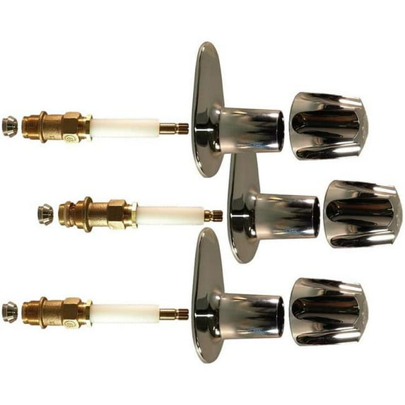 Lincoln Products LIN111876 3 Valve Metal Handle Kit, Polished Chrome