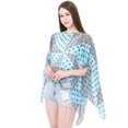 thumbnail image 4 of SWSMCLT Women's Fashion Shawl Soft Shirt Cute Casual Spring Cool Long Blouse Summer Fall Off The Shoulder Blue One Size, 4 of 5