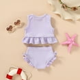 thumbnail image 3 of MAMAMI Toddler Baby Girls Swimsuit Summer Solid Color Two-Piece Bathing Suit,Size 3M-3T, 3 of 7
