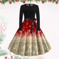 thumbnail image 2 of Robes Élégantes pour Femmes Col Rond Manches Longues Robe Imprimée Évasée pour Bal et Rassemblements Festifs, 2 of 3
