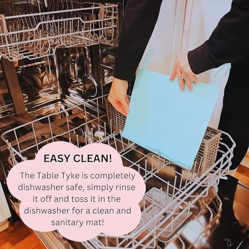 Silicone Placemats for Toddlers with Patented Edge Bumper | Kids Placemats Non Slip Travel Ready | Baby Placemat BPA Free for Restaurant Dining Table | Sky Blue