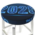 thumbnail image 3 of Fotbe 2025 Happy New Year 5 Stool Covers Round,Waterproof Round Bar Stool Covers Bar Chair Covers Washable Stool Cushion Slipcover for 12-14 Inch Chair-12 inch, 3 of 7