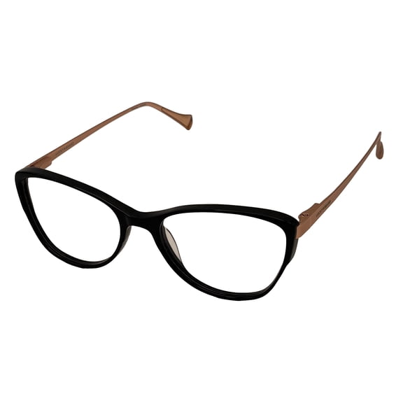 Lucky Brand Lucky Brand Adult Butterfly Eyeglass Frames with Lucky Brand Eyewear Case, Clear Demo Tint, Black, 53/17/140, 1 Pair