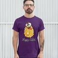 thumbnail image 3 of Tee Hunt Happy Easter Crazy Egg T-shirt Egg Tapping Religious Holiday Men's Tee, Purple, X-Large, 3 of 5