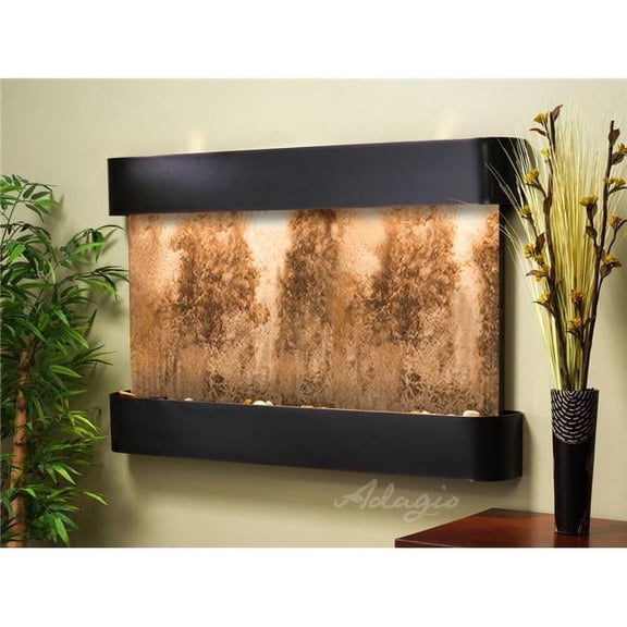 Adagio SSR1508 Sunrise Springs Round Blackened Copper Magnifico Travertine Wall Fountain