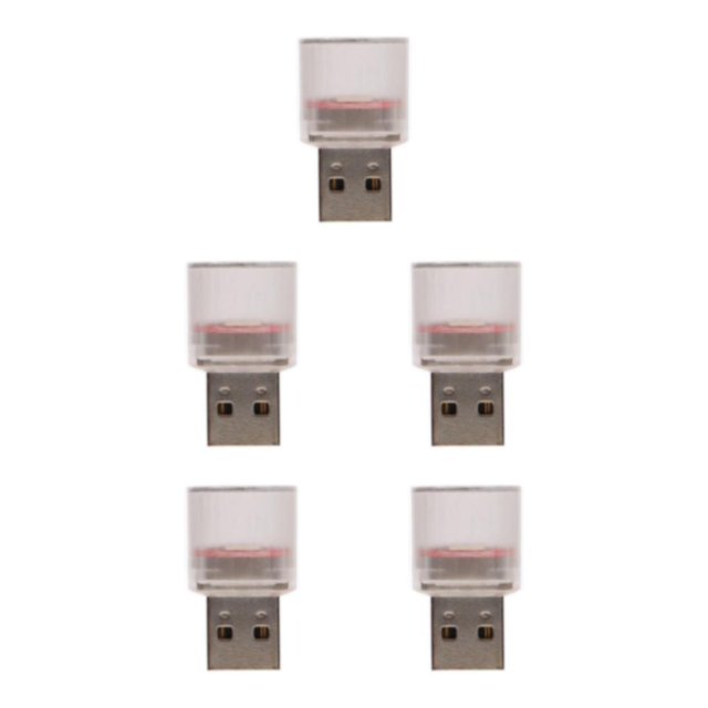 maskred Veilleuse USB Étoile Mini Ciel Romantique Étoilé Flexible pour Fête Rouge USB Coloré LED 5Set