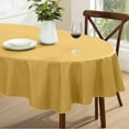 thumbnail image 3 of Home Bargains Plus Gold Café Hotel 60 x 84 inch Oval Vinyl Dining Tablecloth with Flannel Backing, 3 of 9
