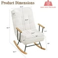 thumbnail image 3 of VECELO Teddy Fabric Rocking Chair, Adjustable Back Angle Upholstered Nursery Chair, White, 3 of 12