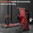 thumbnail image 5 of 360° Rotatable Magnetic Ring for Samsung Galaxy S23 Plus Case, Compatible with MagSafe [Non-Slip Texture Edge] [Built-in Kickstand] [Military Shockproof] Matte Soft TPU Bumper Ultra Slim, Red, 5 of 5