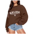 thumbnail image 2 of WEIWEN Halloween Sweatshirt for Women Funny Pumpkin Long Sleeve Fall Shirts Salem Massachusetts EST 1626 Outfits Women's Fall Fashion Clothing Coffee, S, 2 of 5