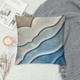 thumbnail image 2 of Creowell Pillow Covers  Teal Blue Modern Geometric Throw Pillow Covers Brown Abstract Ocean Wave Square Pillowcases Cushion Cover for Sofa Couch Bed Multi Size, 2 of 5
