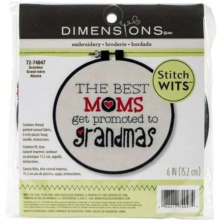 Stitch Wits Grandma Wit Mini Stamped Embroidery Kit, 6