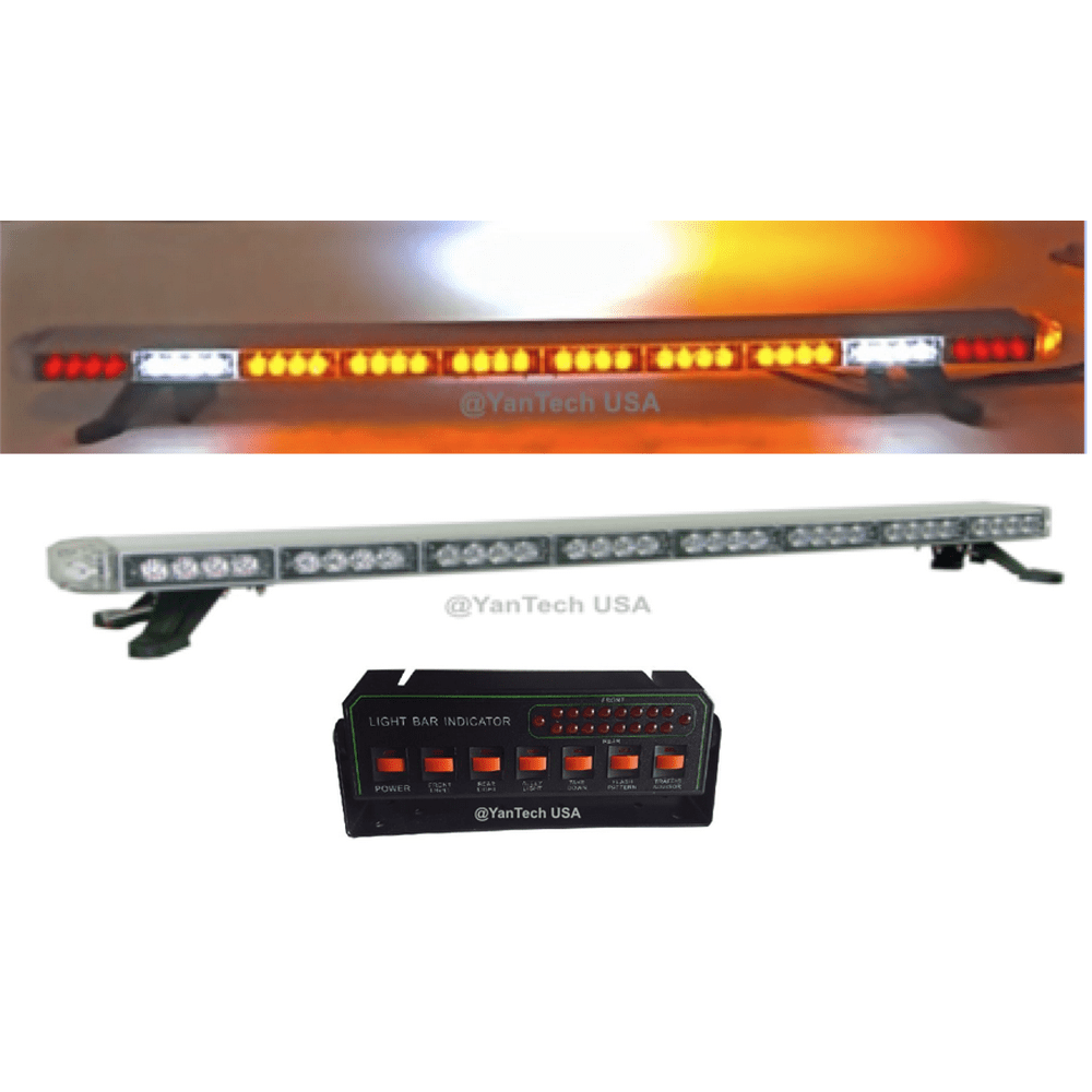 50" Amber LED Emergency Light Bar Flashing Tow/Plow Truck Wrecker w