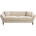 thumbnail image 4 of COPIAE 82 Inch Chesterfield loveseat Sofa,Tuxedo Arms Modern Couch Sturdy and Easy Installation, Small Sofa for Living Room Bedroom Office and Apartment,Velvet Fabric Beige, 4 of 12