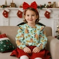thumbnail image 2 of Yuyamidu Floral Capybara Sweatshirt Toddler Girl 1T 2T Green Long Sleeve Ruffle Shoulder Crewneck Sweatshirts Pullover Tops Lightweight Soft Everyday Clothes Playwear for Outdoor Play, 2 of 8