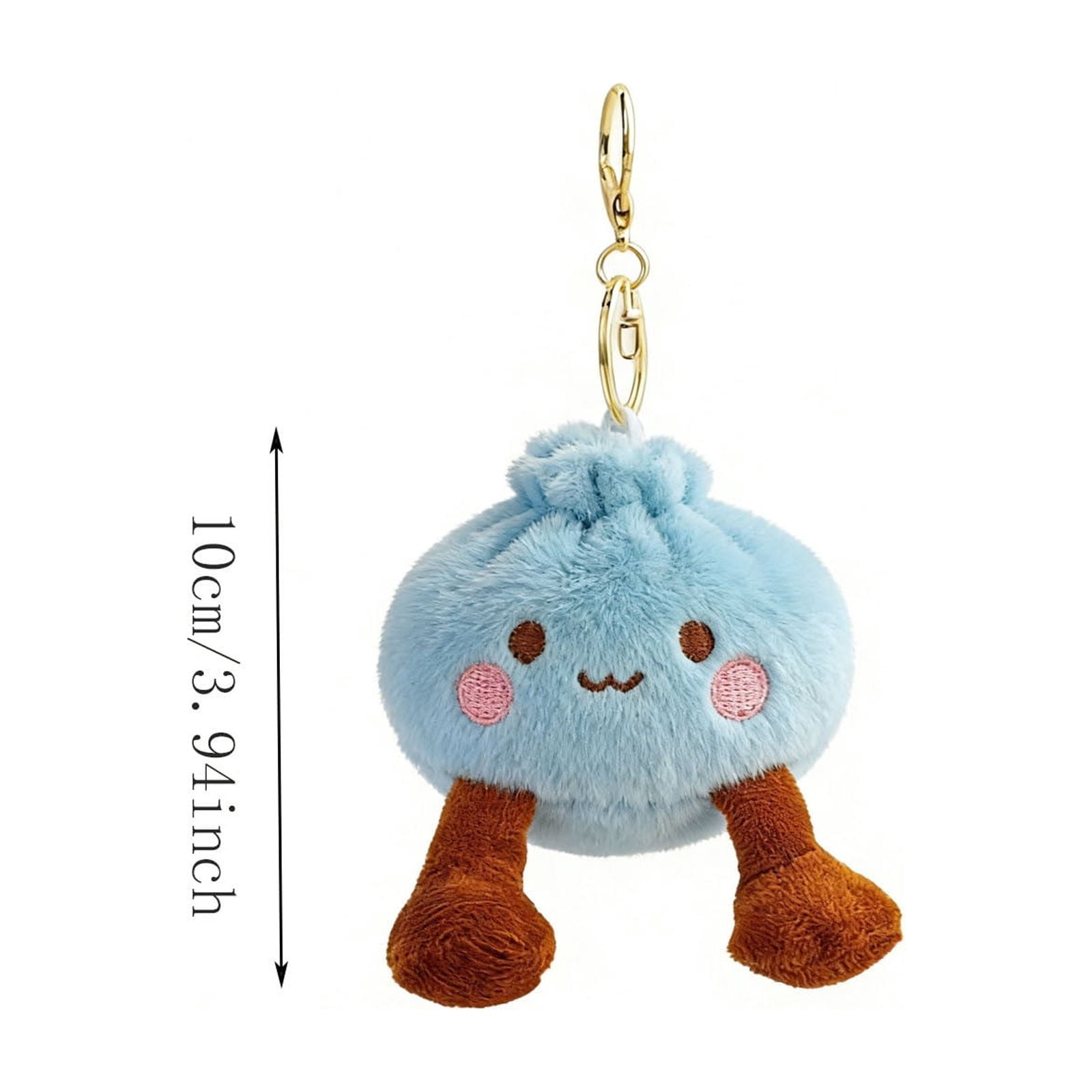 Tusihei 5Pcs Kawaii Dumpling Plush Keychain, Cute Steamed Bun Bag Pendant with Adorable Face, Soft Plush Key Ring with Metal Clasp and Chain for Backpack Purse Keys