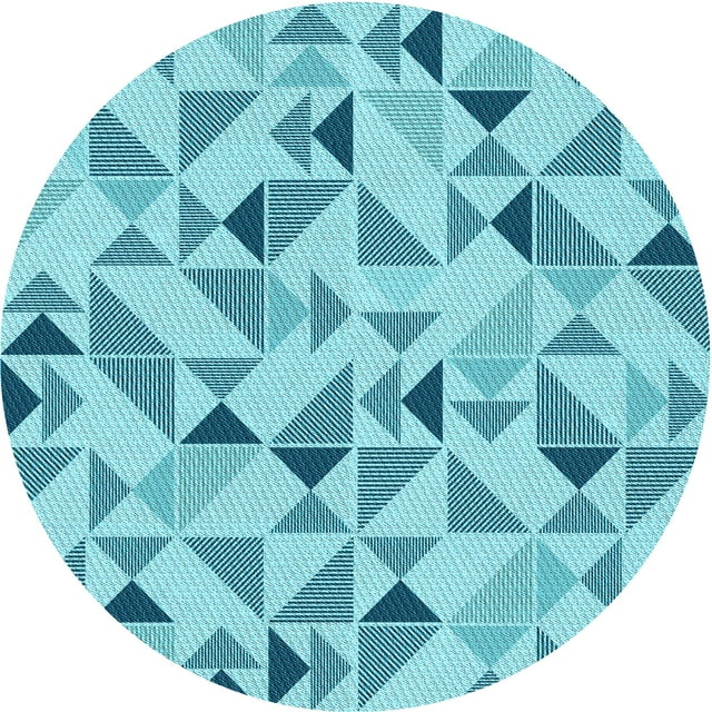 Ahgly Company Tapis d'Intérieur Lavable en Machine Carré Bleu Lierre Transitionnel, 3 Pieds Carré