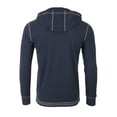 thumbnail image 4 of ZIMEGO Men's Long Sleeve Vintage Thermal Hoodie - Modern Fit Pullover Hooded Henley Shirts, 4 of 5