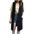 thumbnail image 2 of Leesechin Blazers for Women Suit Vest Coat Pocket Plus Size Sleeveless V-neck Solid Outerwear on Clearance, 2 of 9