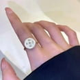 thumbnail image 2 of Four-Leaf Clover Spinner Rings Anxiety Fidget Ring for Anxiety Sterling Silver Plated Cubic Zirconia Flower Ring Relieving Stress Open Stacking Finger Calming Gifts Birthday Daughter Fashion, 2 of 6
