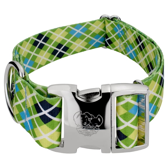 Country Brook Petz® 1 1/2 inch Premium Margarita Argyle Dog Collar, Medium