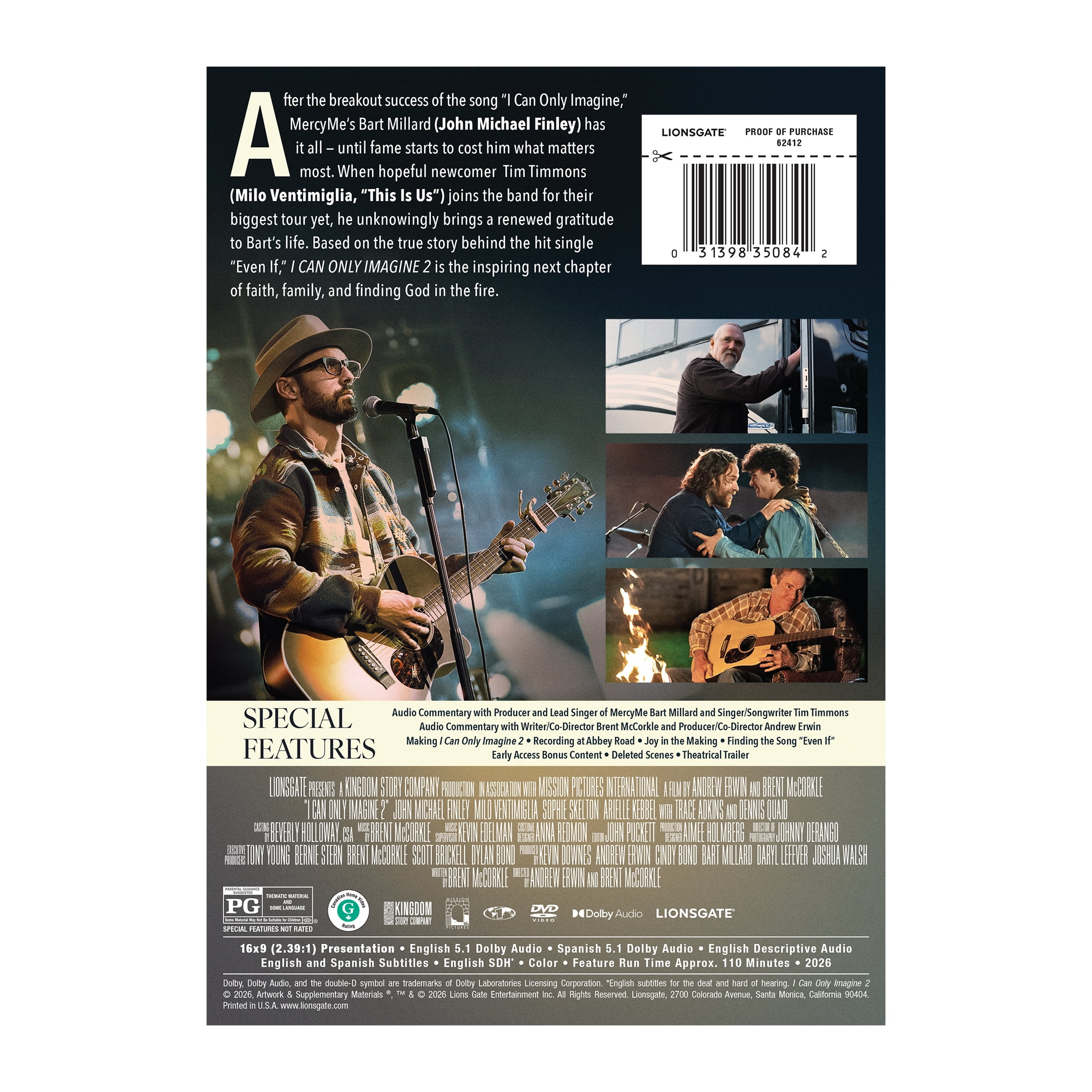 I Can Only Imagine 2 (DVD) Lionsgate, Drama