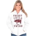 thumbnail image 3 of Sweet Child Swine BBQ Barbecue Foodie Unisex Fleece Graphic Zip Up Hoodie Brisco Brands 2X, 3 of 5