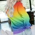 thumbnail image 4 of Scyoekwg Womens Sweatshirt Long Sleeve Tops Round Neck Sweatshirt Casual Loose Gradient Color Graphic Tee Lightweight Comfy Dressy Blouse Pullover (Multicolor,M), 4 of 5