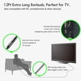 thumbnail image 2 of Extra Long Wired Headphone for TV with 12FT Spring Coi Extension Cable, Earphones Earbuds for 3.5mm Audio Output, 2 of 5