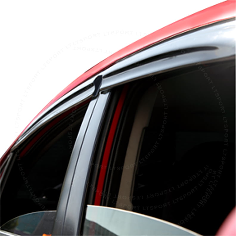 Cuztom Tuning JDM Wavy Style Smoked Window Visor Vent Shade RAIN Guard Deflector for 2003-2007 7TH Honda Accord Sedan 
