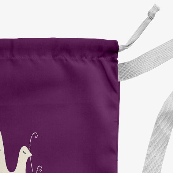 Simply Daisy Peace Dove 18 x 29 in Purple Laundry Bag