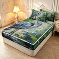 thumbnail image 2 of Erosebridal Boho Heron Bird Zipper Twin Comforter Sets with Fitted Sheet and 2 Pillowcases,Graceful Animals Zipper Bedding Set,Green Teal,Light Gray Reversible,4pcs, 2 of 8