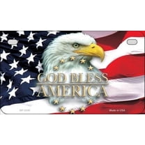Smart Blonde MP-5348 7 x 4 in. God Bless America Novelty Metal Motorcycle Plate