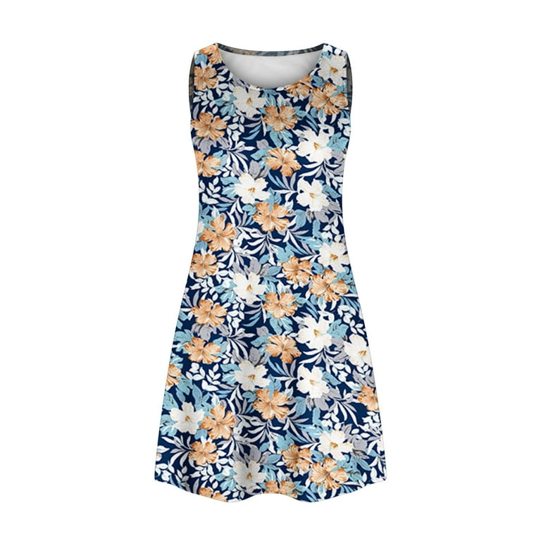 Sundresses for Women Plus Size Country Dresses to Wear with Boots Womens  Casual Flower Dress Dress with Shorts Breastfeeding Shirts for Women  Sunflower Dress Sleeveless Dress Fit Flare Dress for Women -
