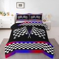 thumbnail image 2 of Erosebridal Race Gamer Bedding Toddler Comforter Set, Racing Car Down Comforter, Geometry Stripes Decor, Lightweight 2 Pieces, 2 of 8