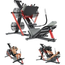 YODOLLA Hack Squat and Leg Press Machine, 2-in-1 Adjustable Lower Body Workout Equipment with Linear Bearing and Weight Storage, Heavy Duty Leg Exercise Machine for Home Gym