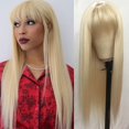 thumbnail image 1 of Dowofuu Perruques Cheveux Synthétiques Longues avec Frange Perruque de Costume pour Femmes Résistante à la Chaleur Perruque de Remplacement (Blond), 1 of 4