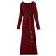 thumbnail image 4 of mfyjkho Vestidos para mujer, Vestido de punto ajustado con capa interior de color liso para mujer Vestidos de playa para mujer xl, 4 of 7