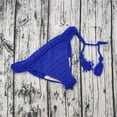 thumbnail image 4 of Triangle Bikini for Women Knitted Rope Bikini Knitted Mesh Pattern Solid Color Bathing Suit Side Tie Swimsuits Beachwear, 4 of 6
