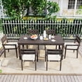 thumbnail image 2 of HighSound 7 Piece Patio Dining Set, Outdoor Acacia Wood Furniture Set, Patio Table and 6 Arm Chairs w/Removeable Fabric Cushion, Gray, 2 of 7