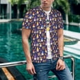 thumbnail image 6 of Zufioo Gnomes And Houses Print Men's Baseball Short Sleeve, Moisture Wicking Button-Down Hip Hop Tee-XX-Large, 6 of 7