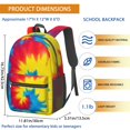 thumbnail image 3 of Red and Green Tie Dye Pattern 17" School Backpacks for Teens,Waterproof Oxford Fabric,S-Shape Padded Straps for School,Travel,Hiking,Camping, 3 of 6