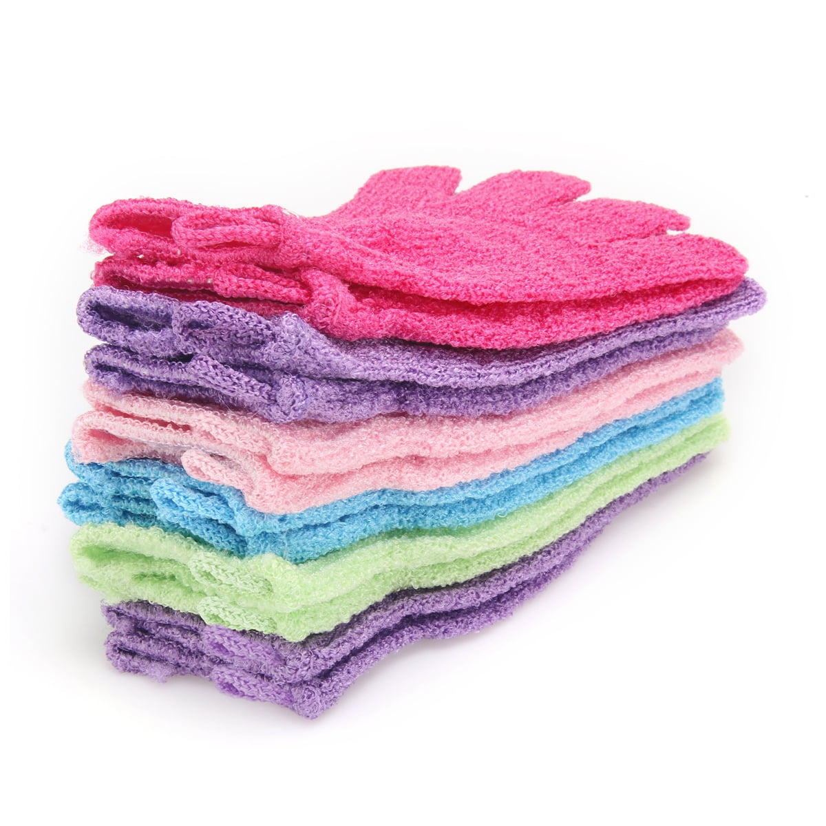 TORUBIA 12 Pcs Exfoliating Shower Bath Gloves for Shower,Spa,Massage and Body Scrubs,Dead Skin Cell Remover Soft and Suitable for Men,Women and Children(Multi-Color)