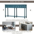 thumbnail image 3 of uhomepro 58" Upgrade Console Table Buffet Cabinet Sideboard Sofa Table with 2 Storage Drawers, Bottom Shelf, Sideboard Buffet Storage Cabinet Console Tables for Entryway, Antique Blue, Q15490, 3 of 12