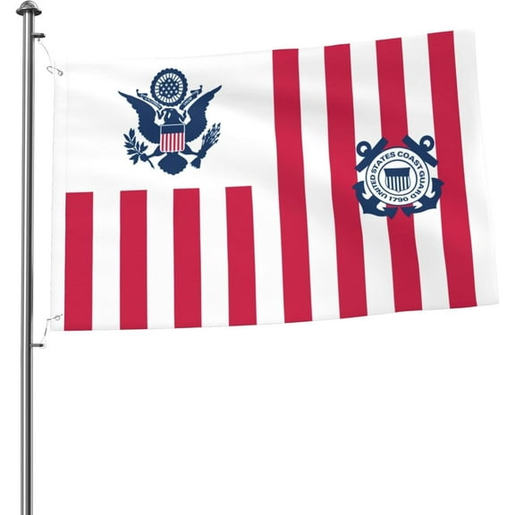 Ensign of the United States Coast Guard Flag 2x3 Ft Double-Sided Durable Outdoor Decorative Banner Polyester Home Flags Yard Lawn Welcome Flag