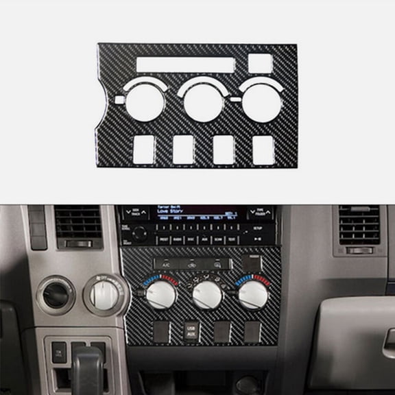 Furulu 1Pcs Carbon Fiber Look Center Dash A/C Panel Cover Trim For Toyota Tundra 07-13