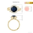 thumbnail image 5 of Angara Natural 2.2 Ct. Blue Sapphire with Diamond Halo Ring in 14K Yellow Gold for Women (Ring Size: 3.5), 5 of 10