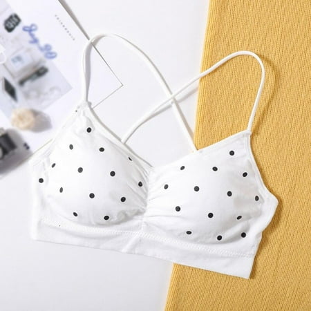 

CUTELOVE Summer Korean Style Fashion Retro Wave Dot Printing Beautiful Back Without Steel Ring With Chest Pad Sling Wrapped Chest Vest