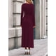 thumbnail image 5 of Vestido Largo de Mujer PRETTYGARDEN Burdeos de Punto Acanalado Talla L, 5 of 8